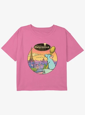 Disney Pixar Ratatouille Le Rat Parisian Youth Girls Boxy Crop T-Shirt