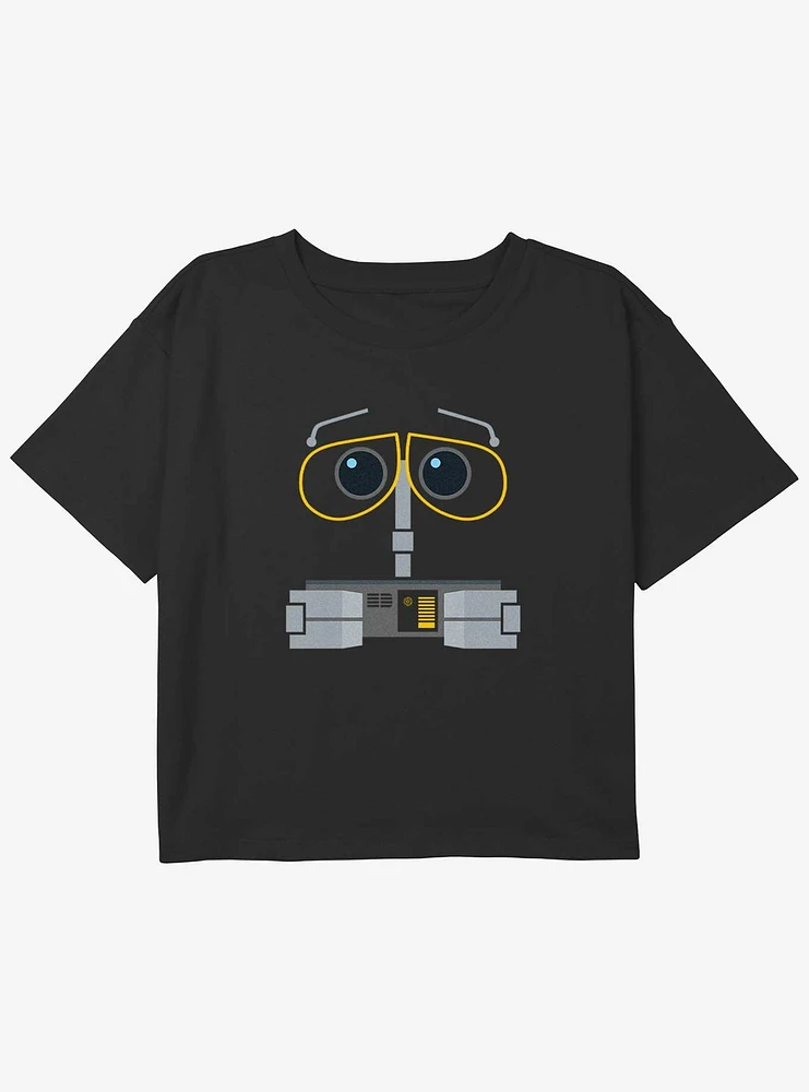 Disney Pixar WALL-E Robot Face Youth Girls Boxy Crop T-Shirt