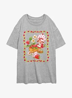 Strawberry Shortcake Wagon Of Berries Womens Oversized T-Shirt