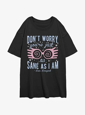 Harry Potter Just As Sane Luna Womens Oversized T-Shirt