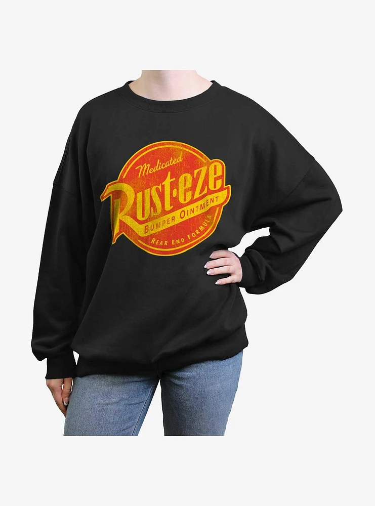 Disney Pixar Cars Rusteze Logo Womens Oversized Sweatshirt