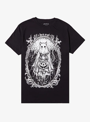 Cat Ghost Portrait T-Shirt By Vampire Freaks