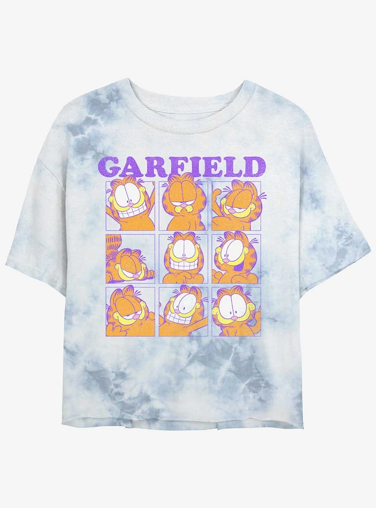 Garfield Grid Girls Tye-Dye Crop T-Shirt