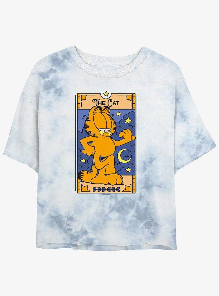 Garfield The Cat Tarot Card Girls Tye-Dye Crop T-Shirt