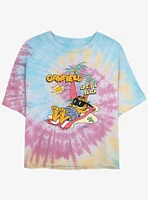 Garfield Life's A Beach Girls Tye-Dye Crop T-Shirt