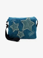 Blue Denim Star Patch Messenger Bag Hot Topic Exclusive