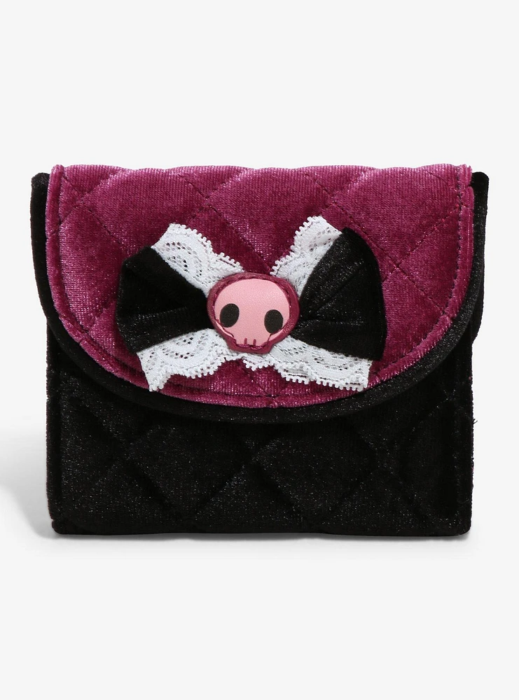 Her Universe Kuromi Bow Velvet Mini Flap Wallet