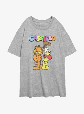 Garfield And Odie Girls Oversized T-Shirt