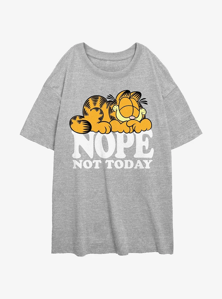 Garfield Nope Not Today Girls Oversized T-Shirt