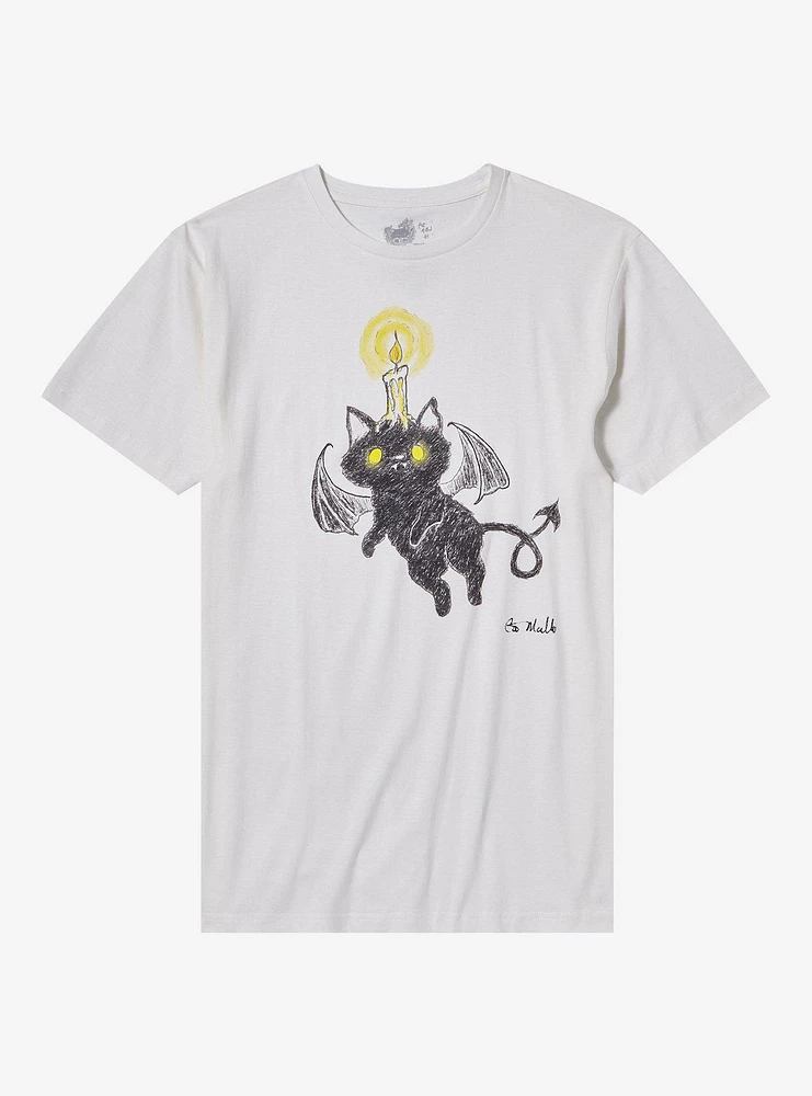 Candle Demon Cat T-Shirt By Mallard