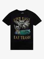 Live Fast Eat Trash Raccoon T-Shirt By Goodie Two Sleeves