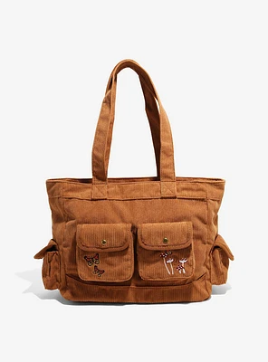 Mushroom Brown Corduroy Shoulder Bag