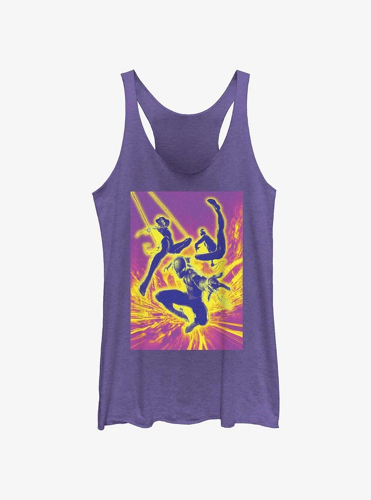 Marvel Spider-Man Miles And Gwen The City Neon Girls Tank