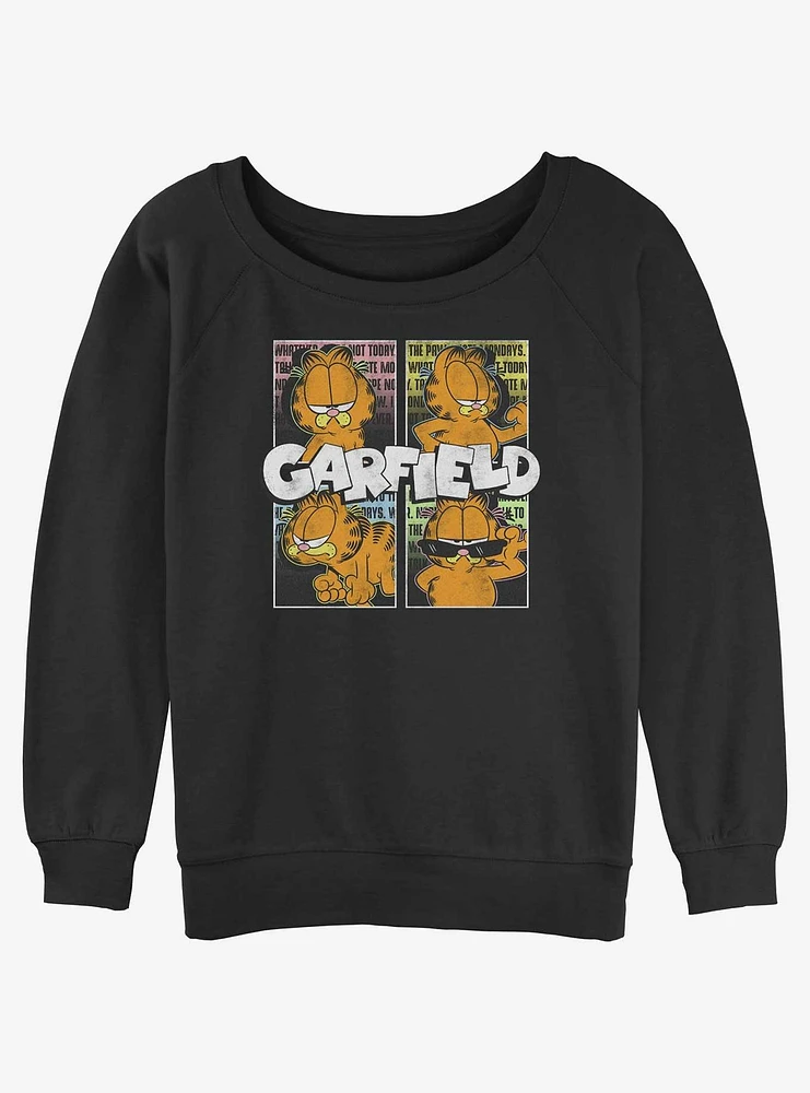 Garfield Four Square Girls Slouchy Sweatshirt