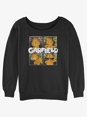 Garfield Four Square Girls Slouchy Sweatshirt