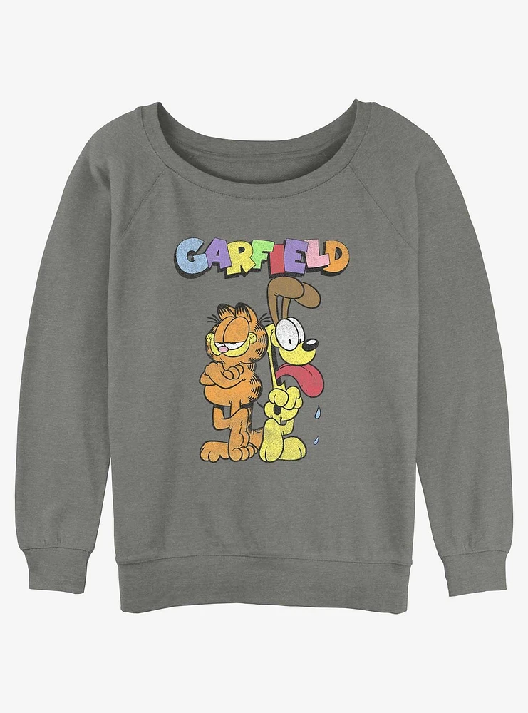 Garfield And Odie Girls Slouchy Sweatshirt