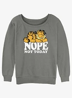 Garfield Nope Not Today Girls Slouchy Sweatshirt