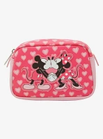 Loungefly Disney Mickey & Minnie Mouse Hearts Allover Print Cosmetic Bag - BoxLunch Exclusive