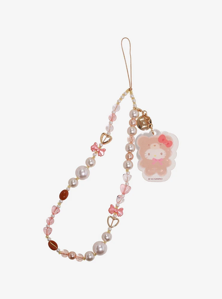 Sanrio Hello Kitty Latte Bear Beaded Phone Charm