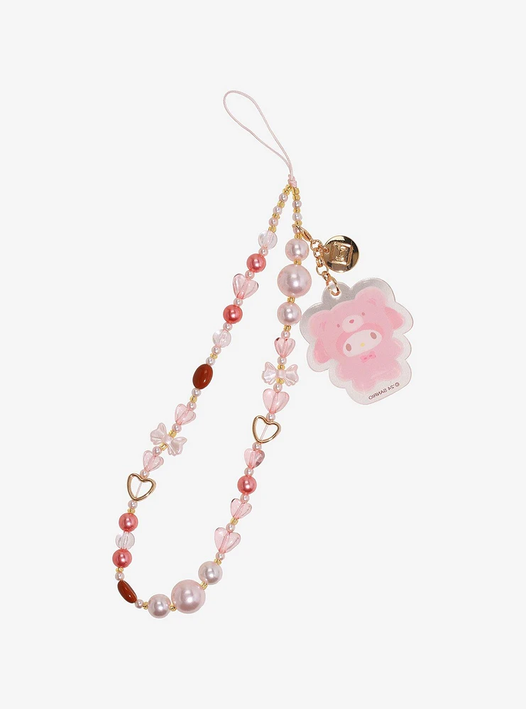 Sanrio My Melody Latte Bear Beaded Phone Charm