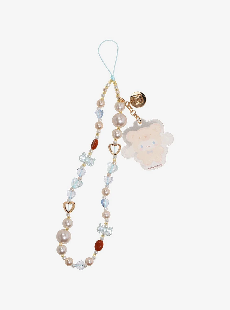 Sanrio Cinnamoroll Latte Bear Beaded Phone Charm