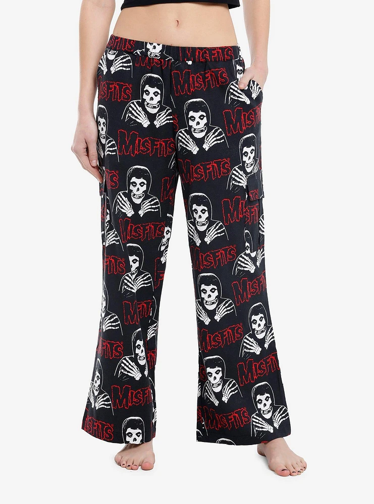 Misfits Crimson Ghost Allover Print Cargo Girls Pajama Pants