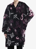 Ghost Icons Fuzzy Oversized Hoodie