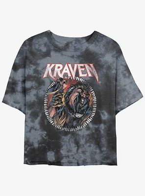 Marvel Kraven the Hunter Captured Prey Girls Tie-Dye Crop T-Shirt