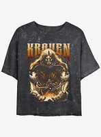 Marvel Kraven The Hunter And Spider Man Girls Mineral Wash Crop T-Shirt