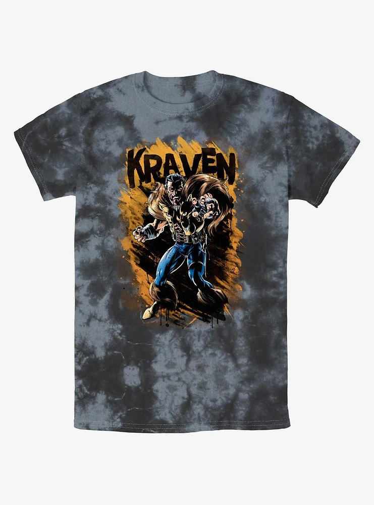 Marvel Kraven The Hunter Splatter Wall Tie-Dye T-Shirt