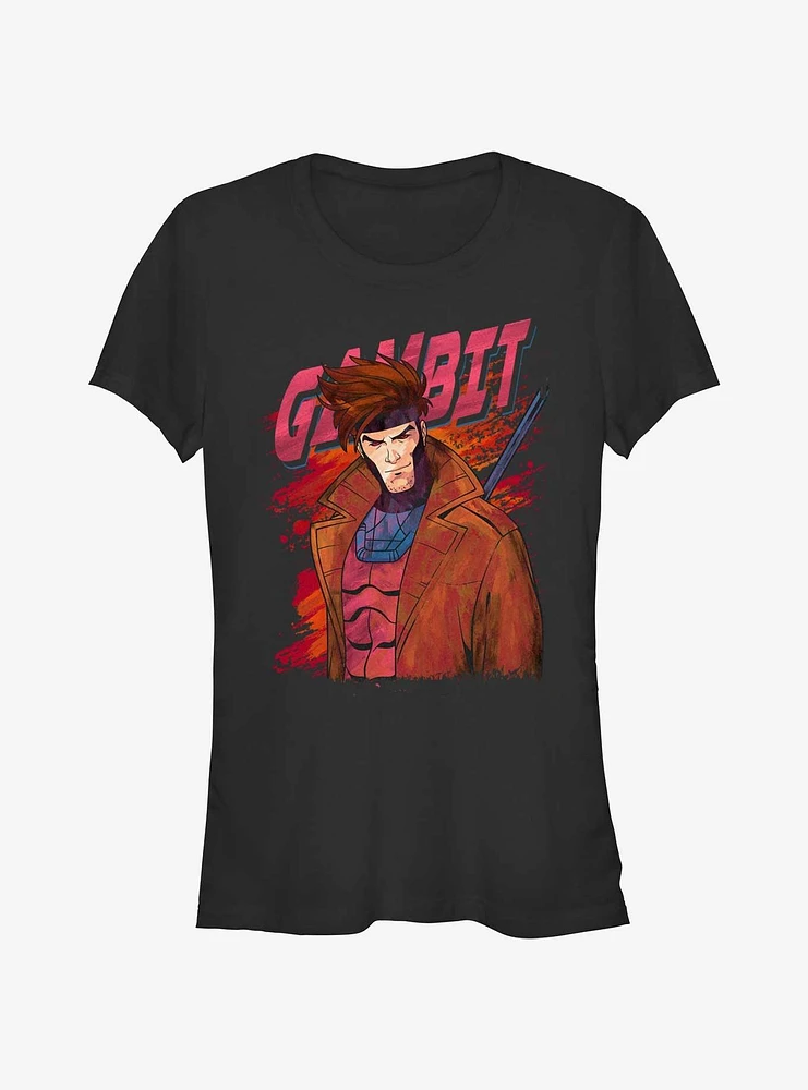 X-Men Gambit Splatter Wall Girls T-Shirt