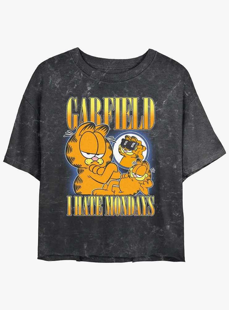 Garfield Hates Monday's Girls Mineral Wash Crop T-Shirt