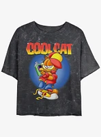 Garfield Original Cool Cat Girls Mineral Wash Crop T-Shirt