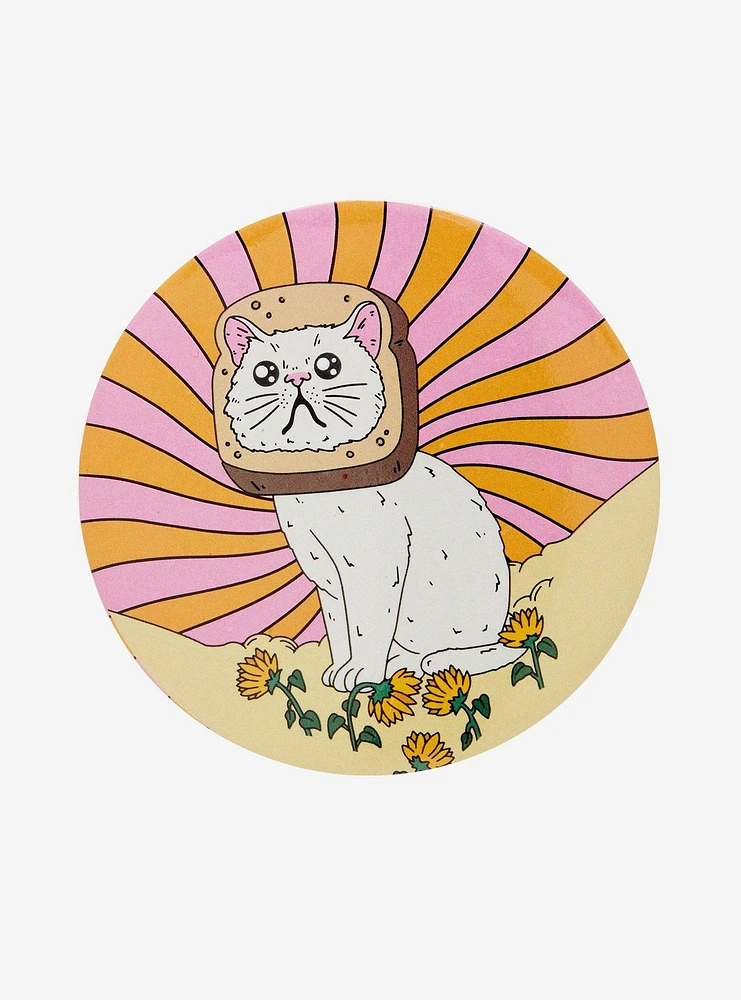 Cat Bread Groovy 3 Inch Button