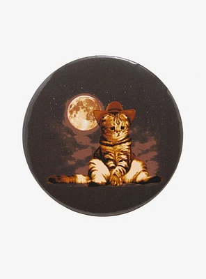 Cat Cowboy 3 Inch Button