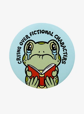 Crying Frog Reading 3 Inch Button