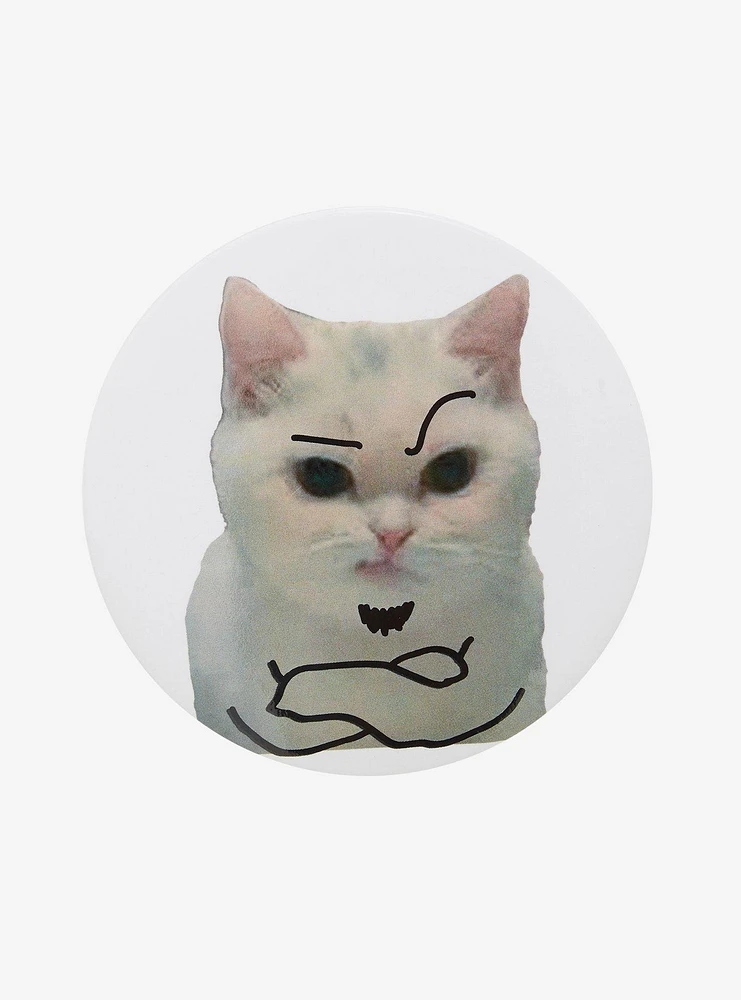 Judging Cat Doodle 3 Inch Button