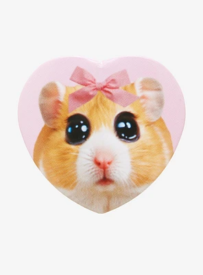 Coquette Hamster Heart 3 Inch Button