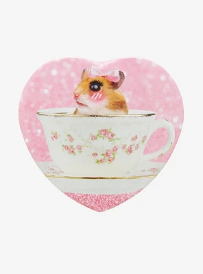 Coquette Hamster Heart 3 Inch Button