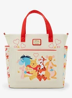 Loungefly Disney Winnie the Pooh Characters Hearts Convertible Tote Bag