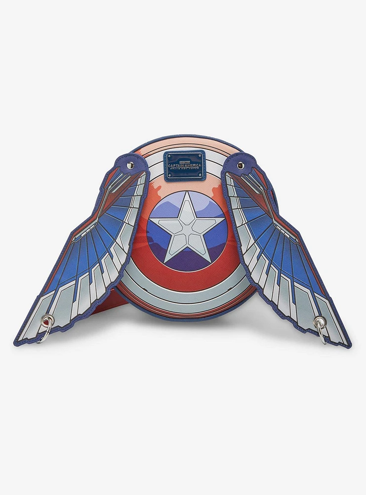 Loungefly Marvel Captain America: Brave New World Wing Shield Figural Crossbody Bag
