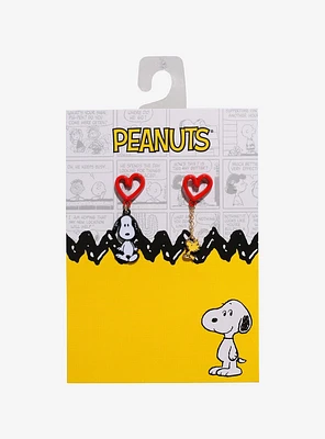 Peanuts Snoopy & Woodstock Heart Earrings — BoxLunch Exclusive