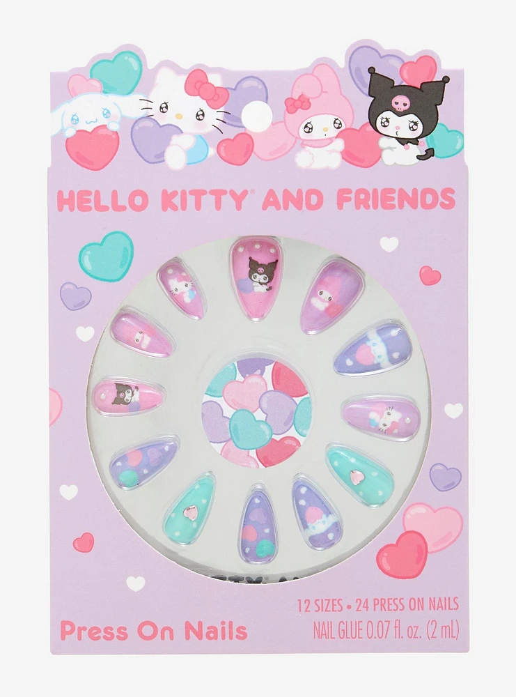 Hello Kitty And Friends Pastel Hearts Faux Nail Set