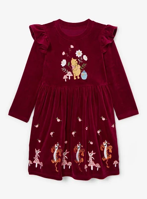 Disney Winnie the Pooh Floral Bear & Friends Toddler Long Sleeve Dress - BoxLunch Exclusive