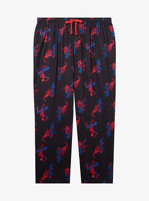 Marvel Spider-Man Swinging Poses Allover Print Women's Plus Sleep Pants - BoxLunch Exclusive