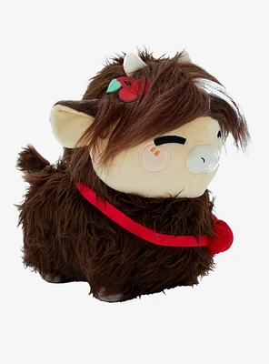 Honeymaru Brown Cherry Goth Long-Haired Cow Plush