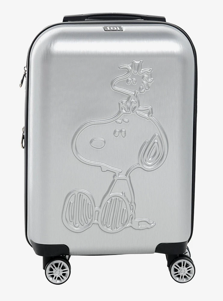 FUL Peanuts Snoopy & Woodstock Silver Suitcase