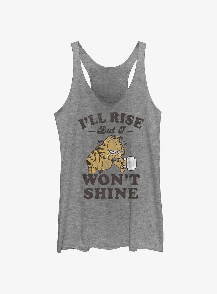 Garfield I'll Rise But I Won't Shine Girls Tank