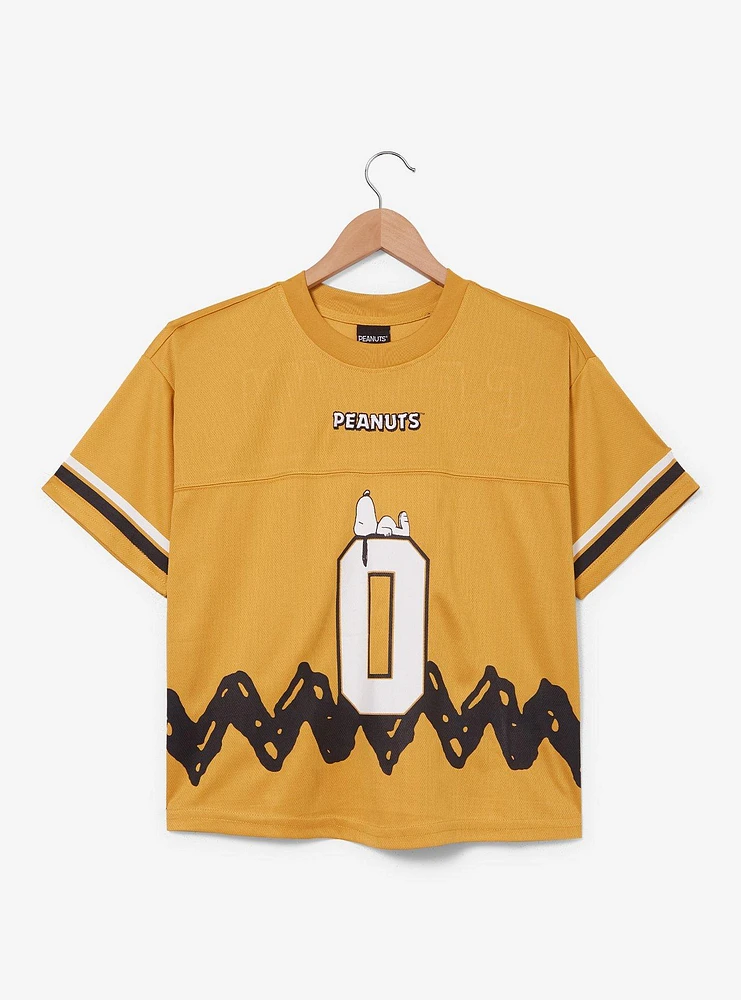 Peanuts Charlie Brown Women's Plus Cropped Football Jersey - BoxLunch Exclusive