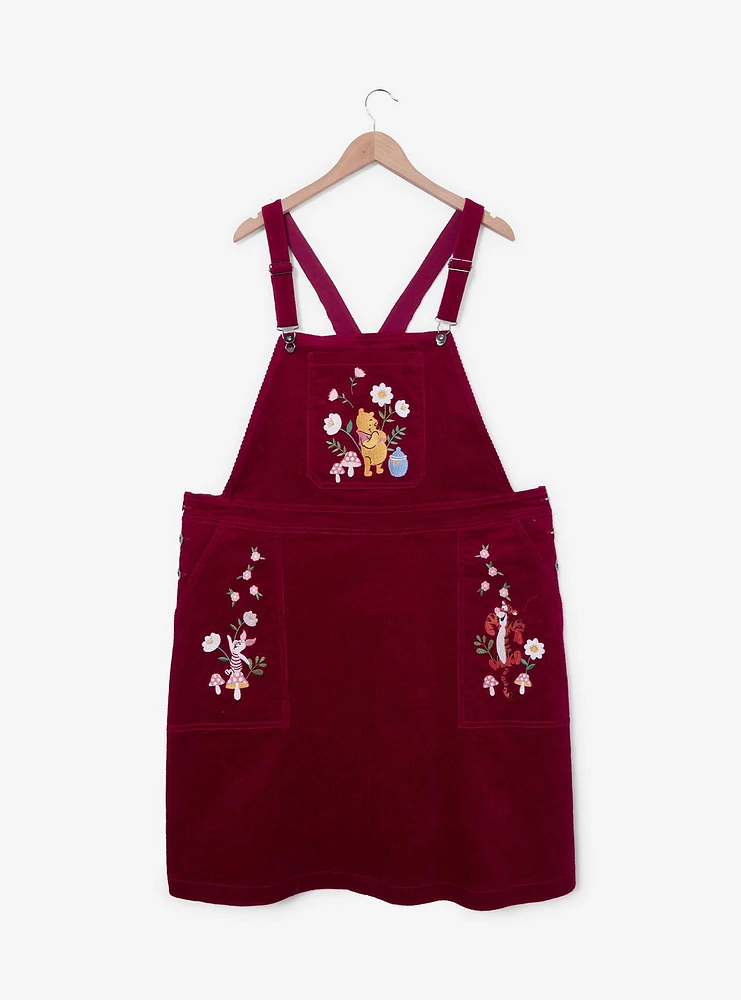 Disney Winnie the Pooh Floral Embroidered Plus Overall Dress — BoxLunch Exclusive